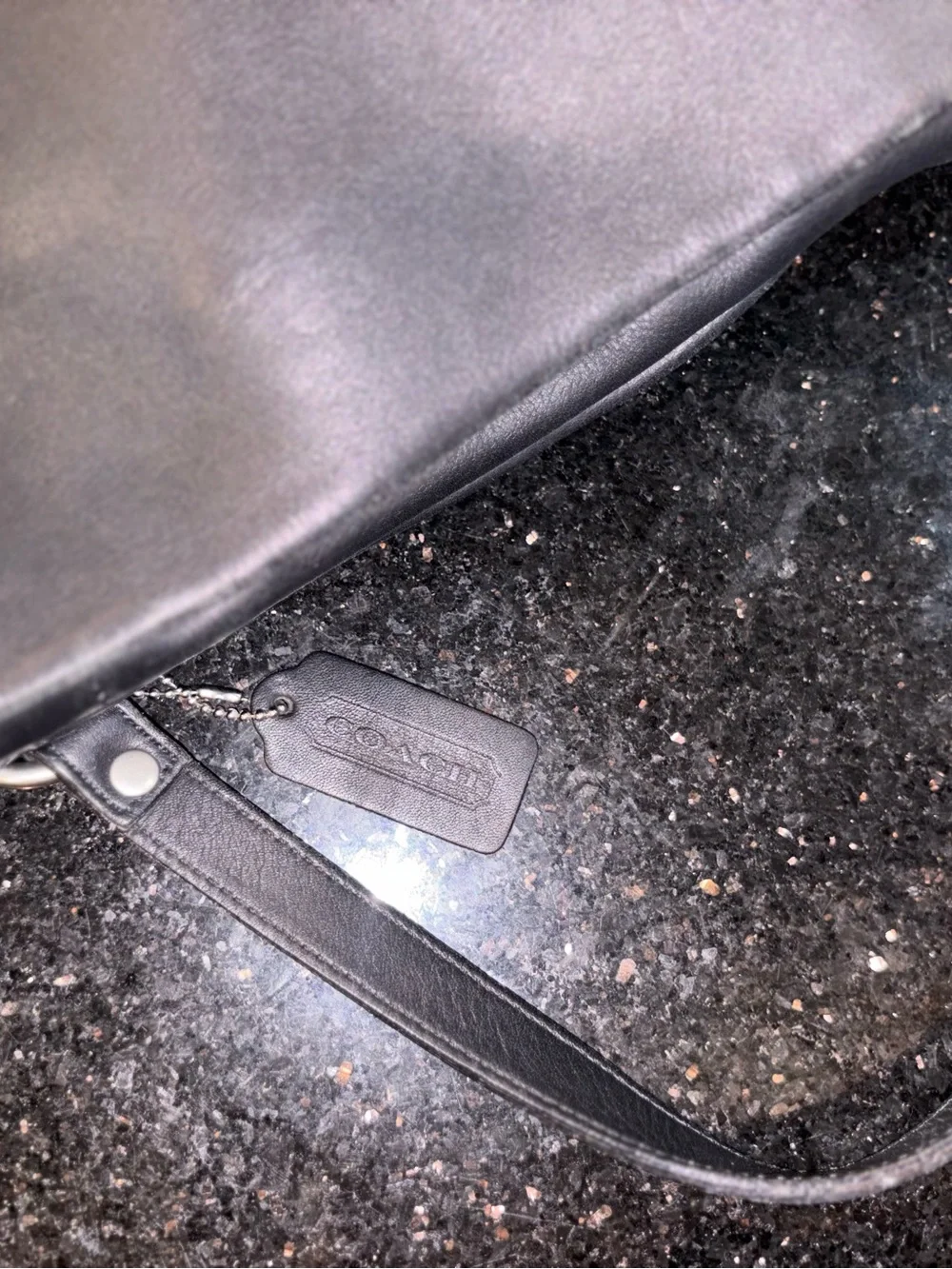 Coach Black Leather Crossbody with Signature Hang Tag